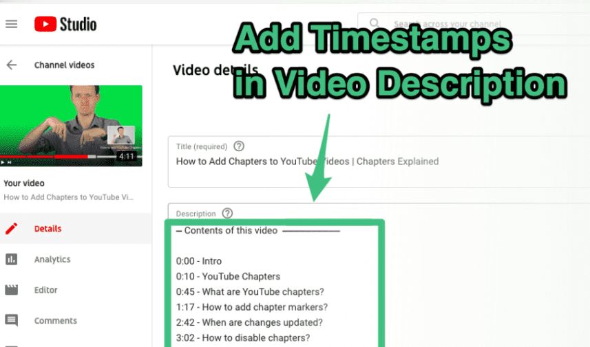 how to timestamp Youtube